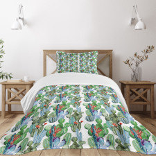 Hawaiian Summer Theme Bedspread Set