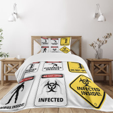 Warning Signs Evil Bedspread Set