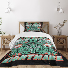 Retro Skulls Ghost Bedspread Set