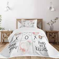 Heart in Watercolors Bedspread Set