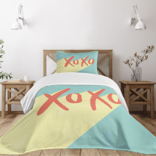 Pop Art Style Retro Vibrant Bedspread Set