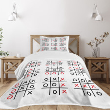 Tic Tac Toe Game Set Art Bedspread Set