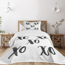 Classic Old Fashion Letters Bedspread Set