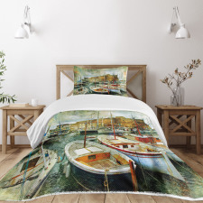 Boats in Naples Bedspread Set