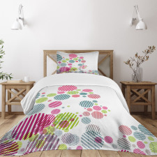 Abstract Striped Dots Bedspread Set