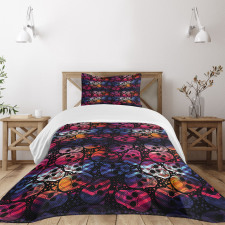 Mexican Sugar Skulls Bedspread Set