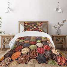 Colorful Herbs Spices Bedspread Set