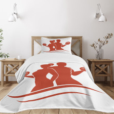 Muscled Man and Woman Bedspread Set