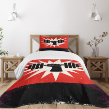 Grunge Dumbbell Lift Bedspread Set