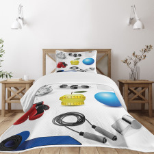 Vivid Workout Items Bedspread Set