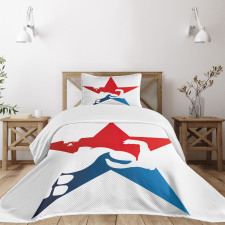 Athlete Silhouette Star Bedspread Set