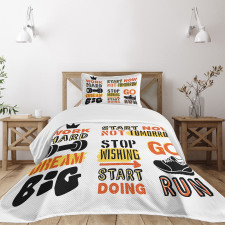 Positive Words Motivational Bedspread Set