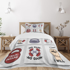 Cartoon Motivational Bedspread Set