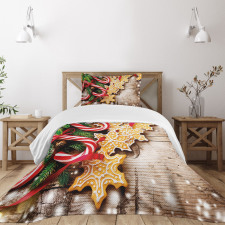 Cookies Candy Canes Bedspread Set