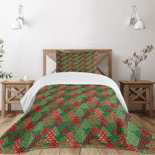 Tree Pines Swirl Dot Bedspread Set