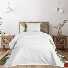 Pine Spikes Berries Bedspread Set