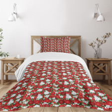 Holly Mistletoe Bedspread Set