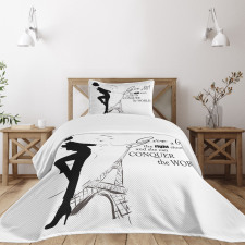 Dancing Woman Words Bedspread Set