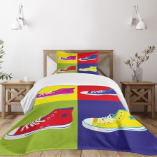 Retro Sport Shoes Bedspread Set