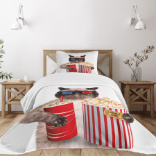 Cat Popcorn Bedspread Set
