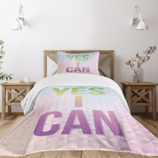 Yes I Can Words Bedspread Set