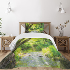 Stream Cascade Tropical Bedspread Set