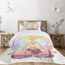 Woman in Lotus Position Bedspread Set