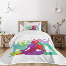 Poses Female Silhouettes Bedspread Set