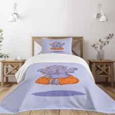 Cartoon Elephant Figure Bedspread Set