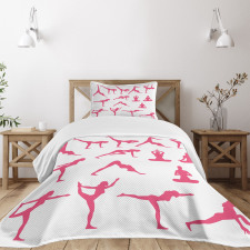 Pink Silhouettes Flexing Bedspread Set