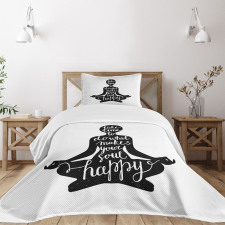 Silhouette with Writing Bedspread Set