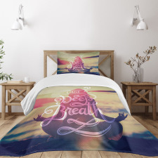 Woman Calm Sunset Beach Bedspread Set