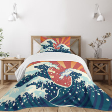 Sunset Surf Water Bedspread Set