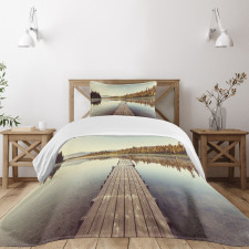 Wooden Pier on the Lake Bedspread Set