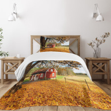 Red Swedish Country House Bedspread Set