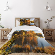 Lake Woodland at Sunset Bedspread Set