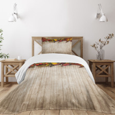 Dry Leaves Berries Vivid Bedspread Set