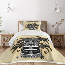 Mask Palm Ornate Bedspread Set