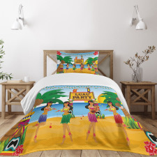 Luau Party Dance Bedspread Set