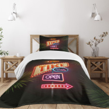 Neon Sign Design Bedspread Set