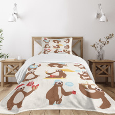 Funny Sluggard Animal Bedspread Set