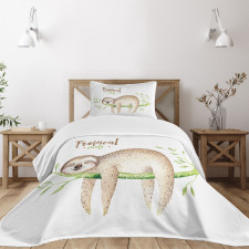 Young Animal on Palm Tree Bedspread Set