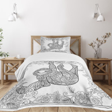 Outline Drawing Jungle Bedspread Set