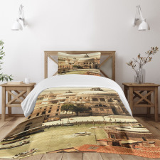 Italian Architecture Image Bedspread Set