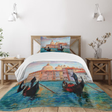 Watercolor Serene City Bedspread Set