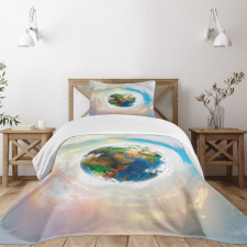 Vibrant Planet Continents Bedspread Set