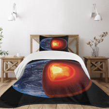 Hot Burning Earth Core Bedspread Set