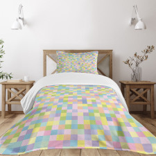 Colorful Squares Mosaic Bedspread Set
