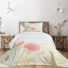 Wild Poppy Blooms Rural Bedspread Set