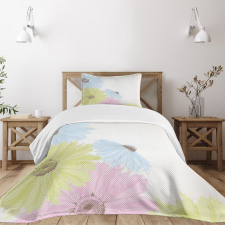 Colorful Gerbera Daisies Bedspread Set